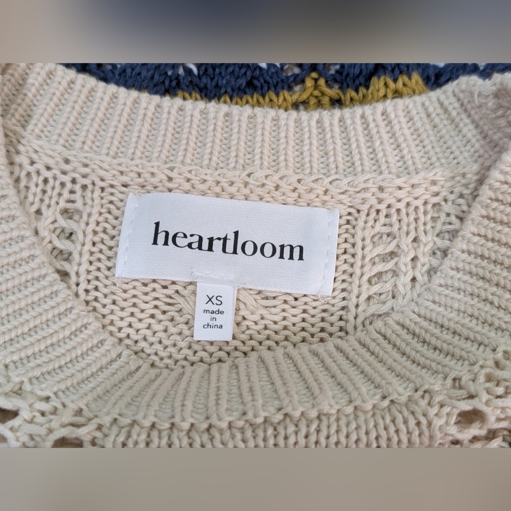 Heartloom Rossini Cable Stitch Pullover Sweater XS Fall Autumn Stripe Relaxed - Picture 10 of 12